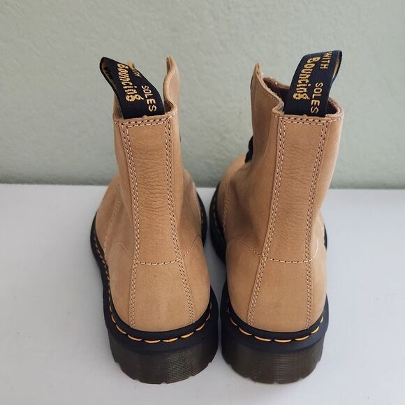 Dr. Martens 1460 Pascal Nubuck Leather Lace Up Boots Tan Leather Boots - Picture 3 of 7